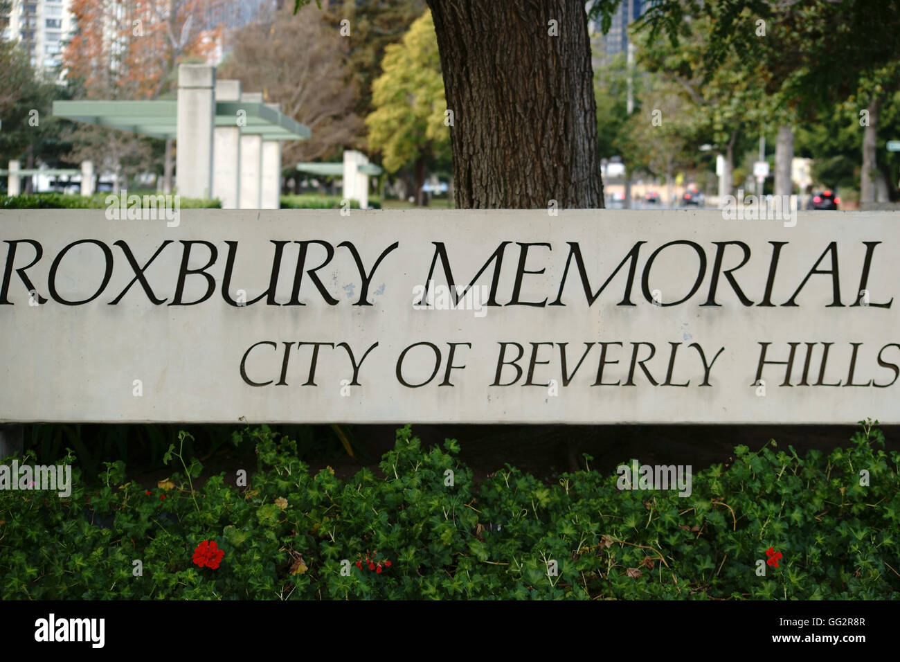 Roxbury Memorial Beverly Hills Stock Photo