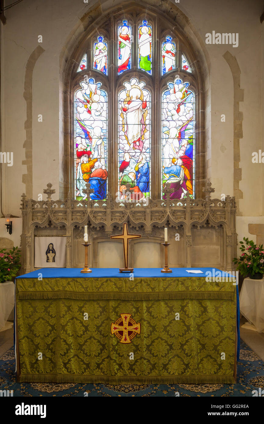 Interior of St Mary's church in Sompting village, West Sussex, England