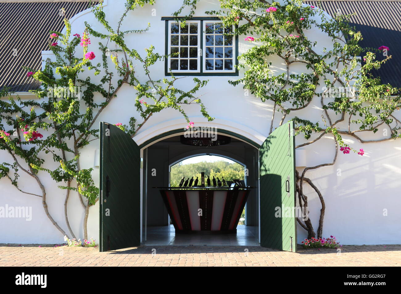 Wine sales and cellar door at Peter Falke Wines, Stellenbosch, South Africa Stock Photo