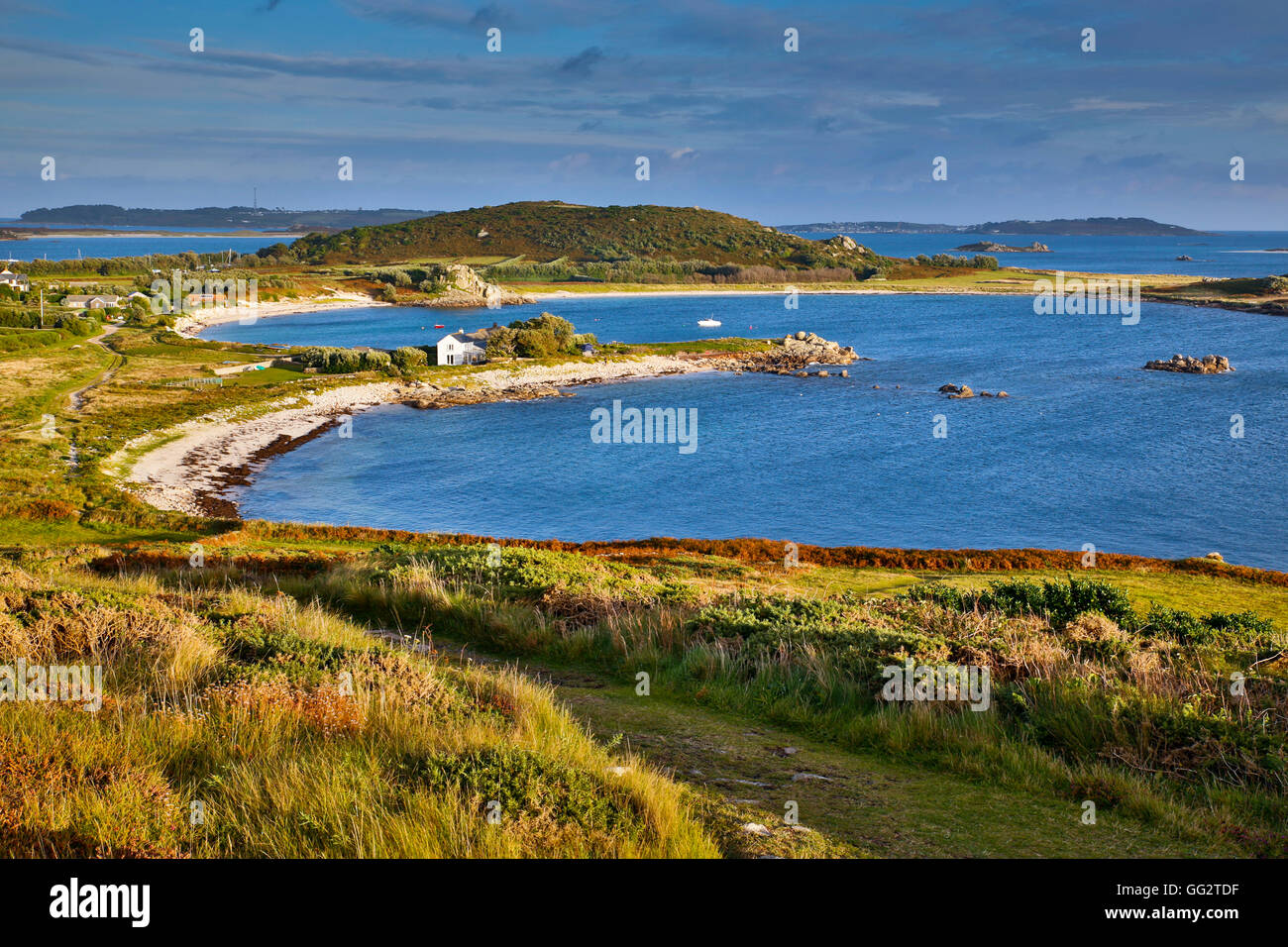 Bryher; Looking Towards St Mary's; Isles of Scilly; UK Stock Photo Alamy