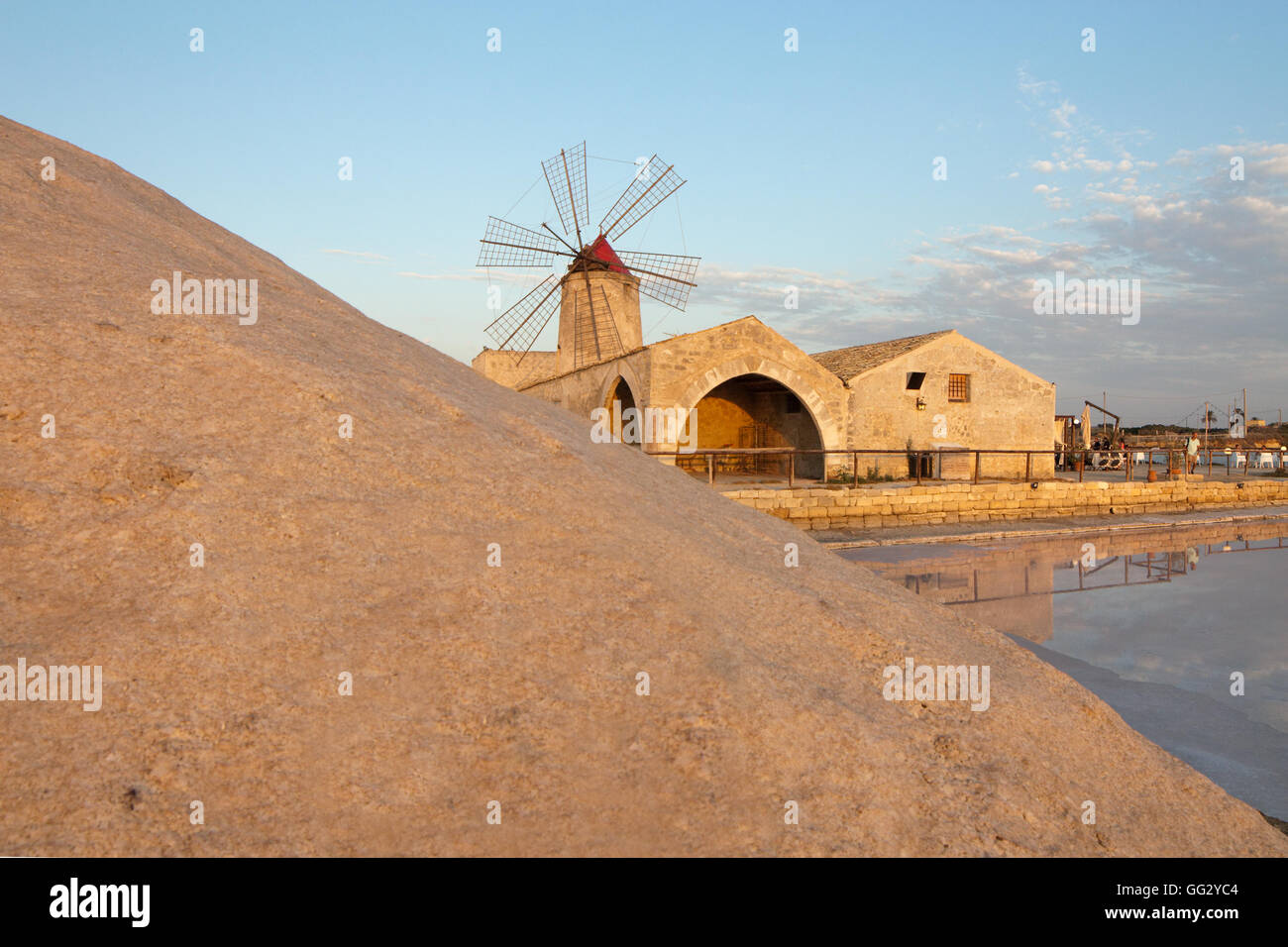 Windmill - salt museum Stock Photo