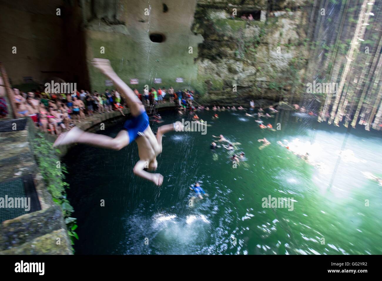 Cenote Ik Kil Is A Popular Sinkhole Tourist Attraction On