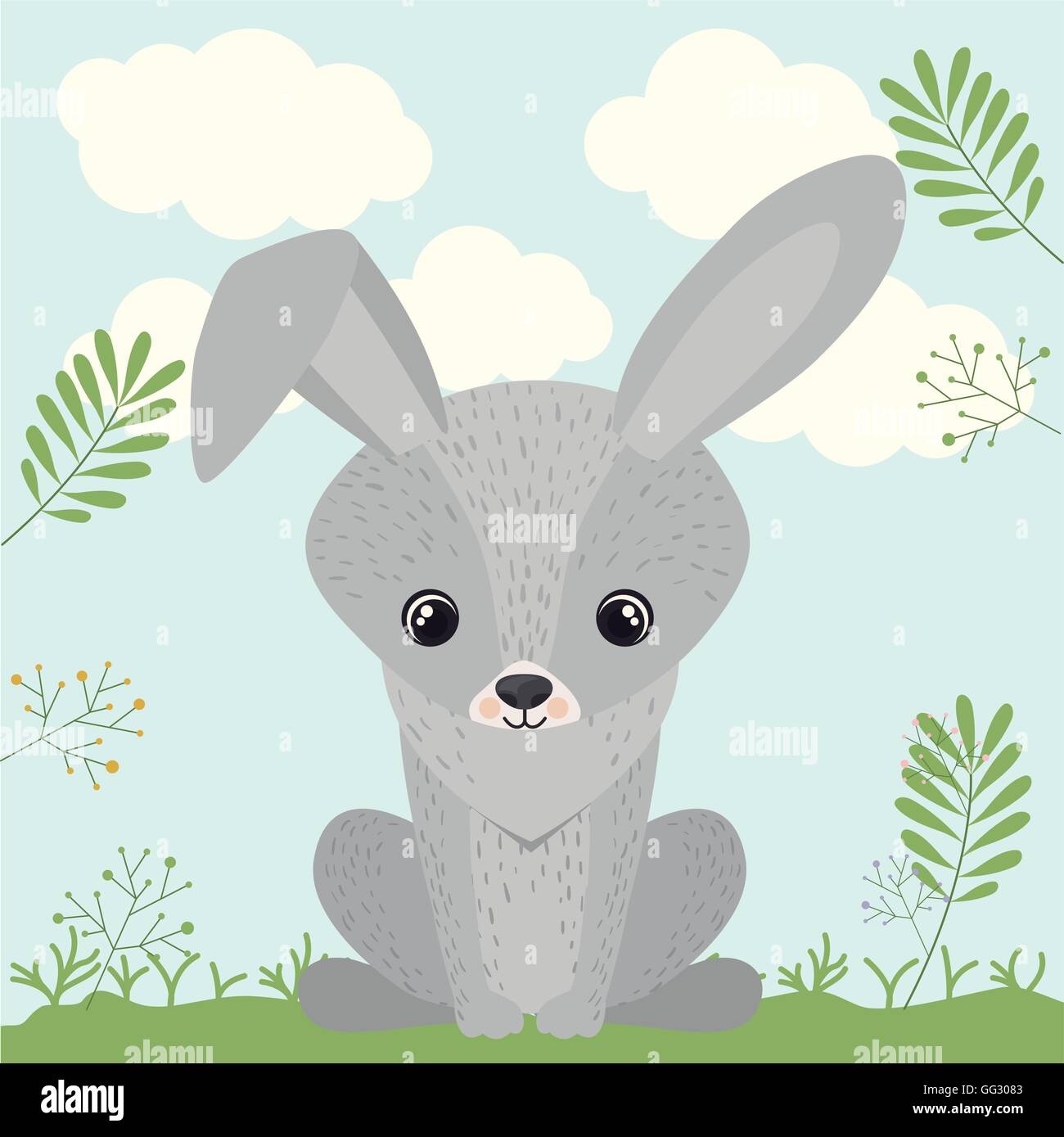 rabbit cute woodland icon Stock Vector Image & Art - Alamy