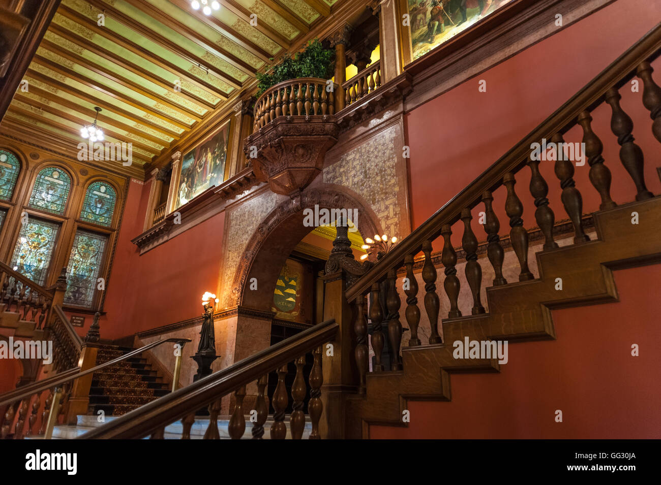 Interior view of historic Flagler College (formerly Ponce de Leon Hotel) in St. Augustine, Florida, USA. Stock Photo