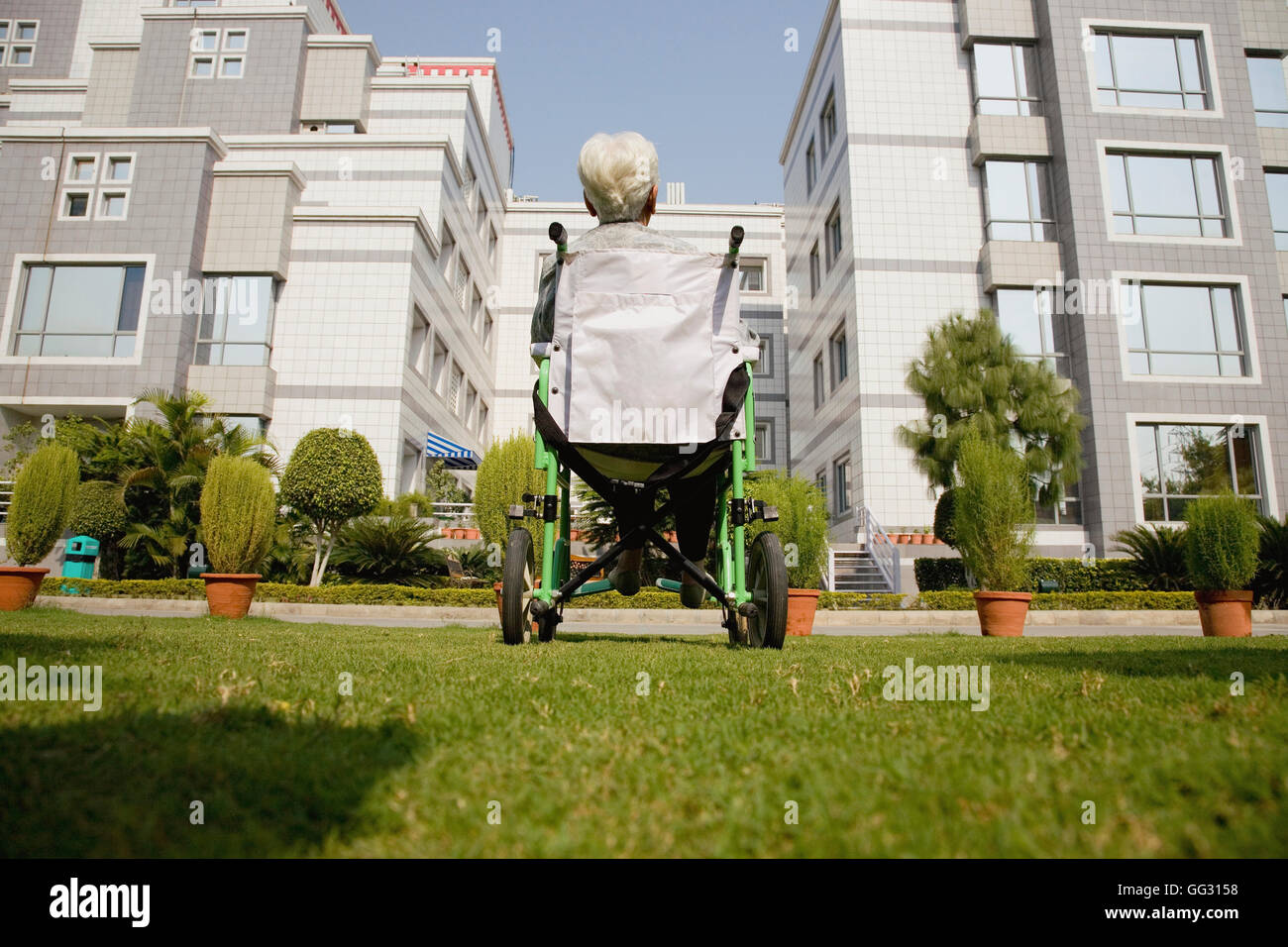 Patient in a wheelchair Stock Photo Alamy