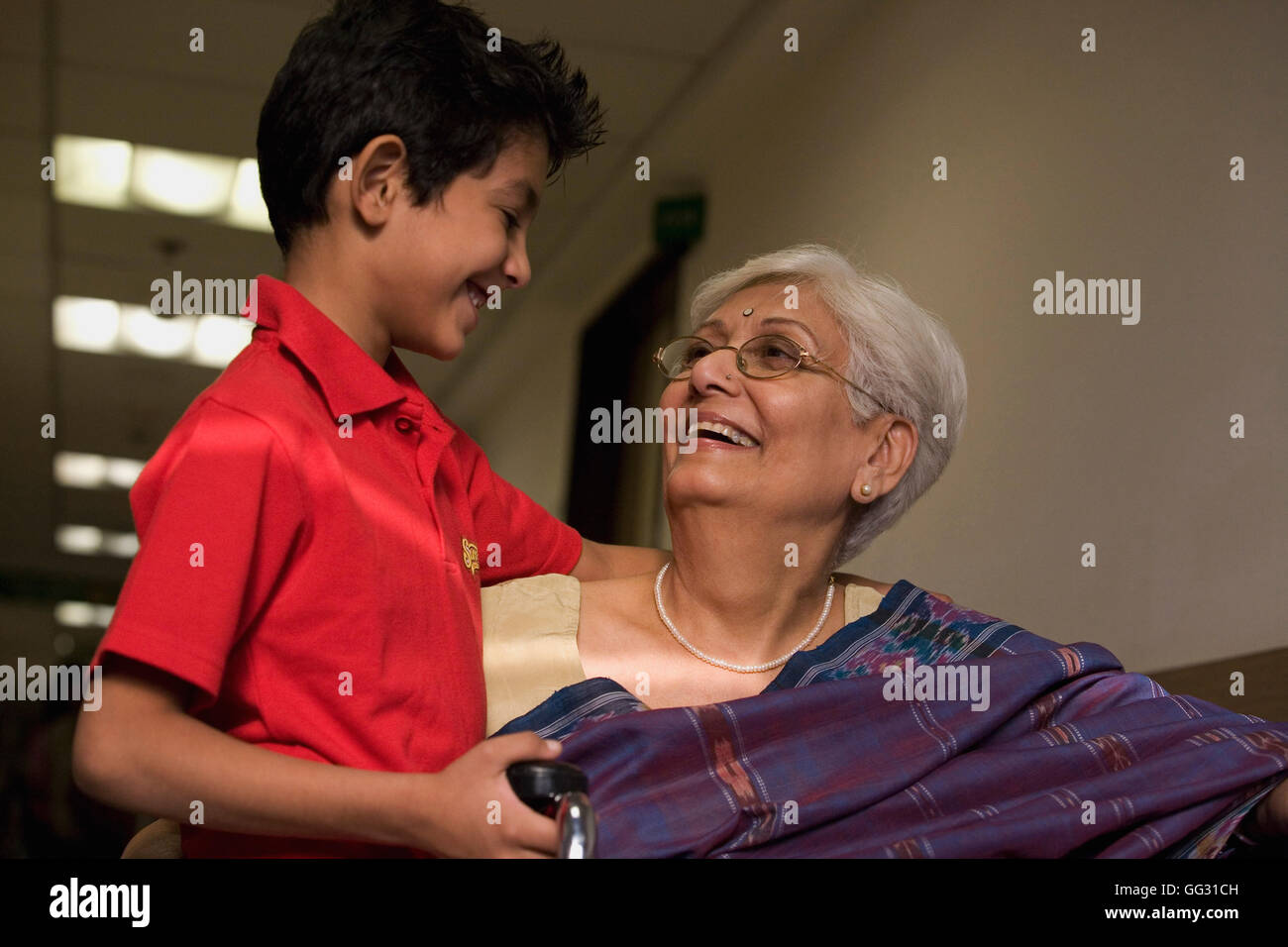 Grandmother and grandson Stock Photo