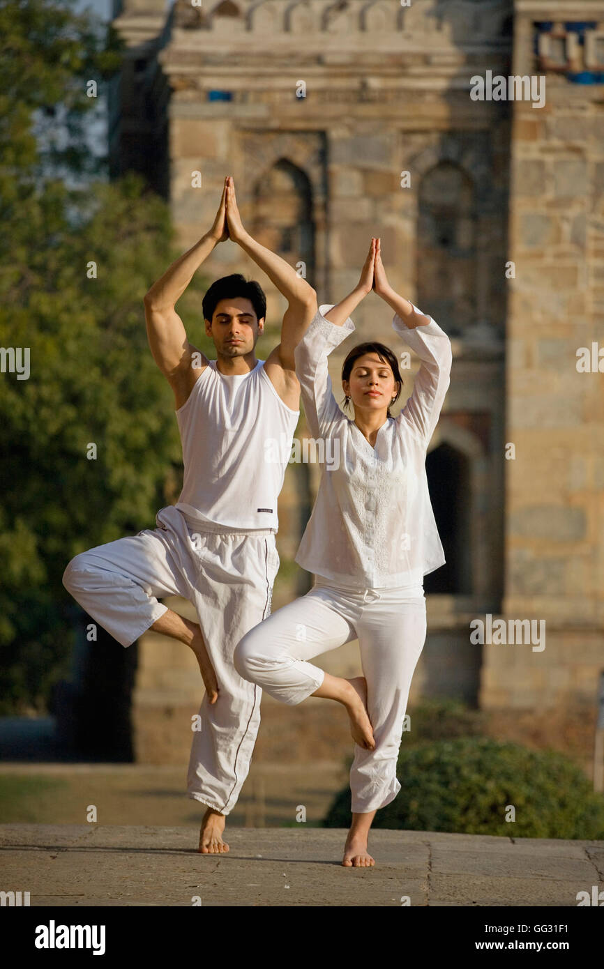 Indian woman doing yoga hi-res stock photography and images - Page