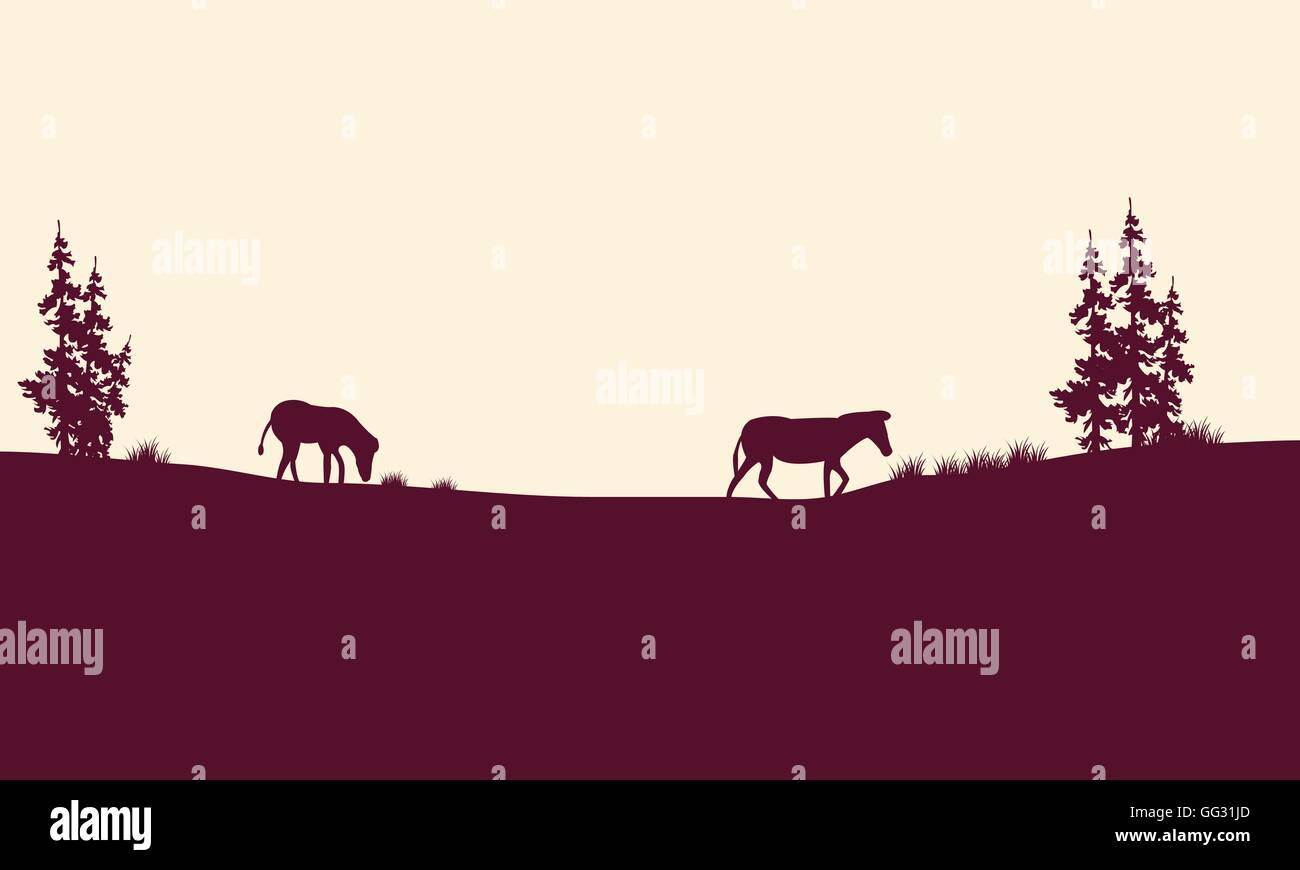 Silhouette of zebra in fields Stock Vector Image & Art - Alamy