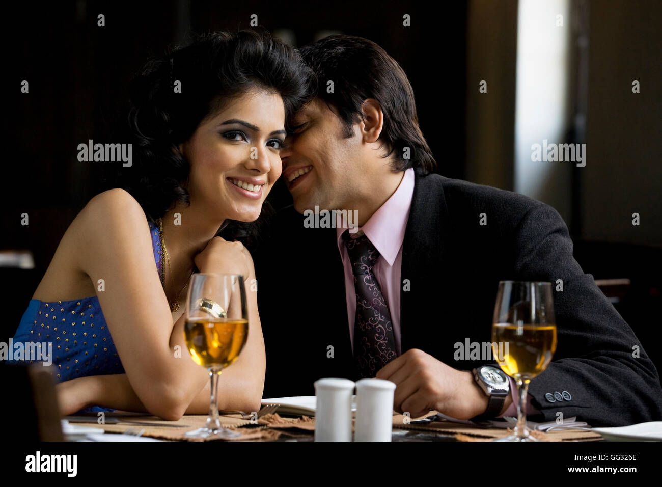 Couple dining together Stock Photo