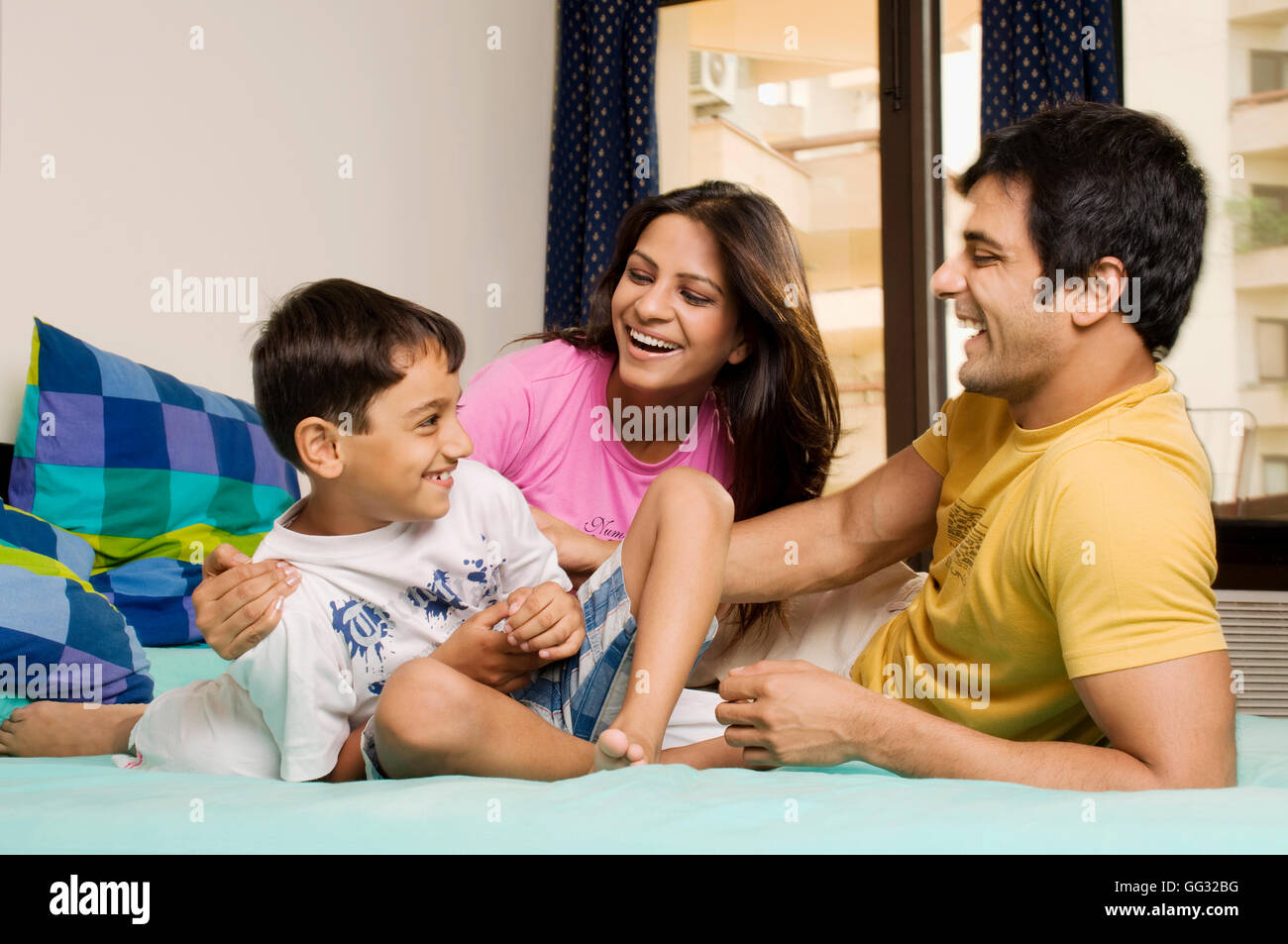Family in a playful mood Stock Photo