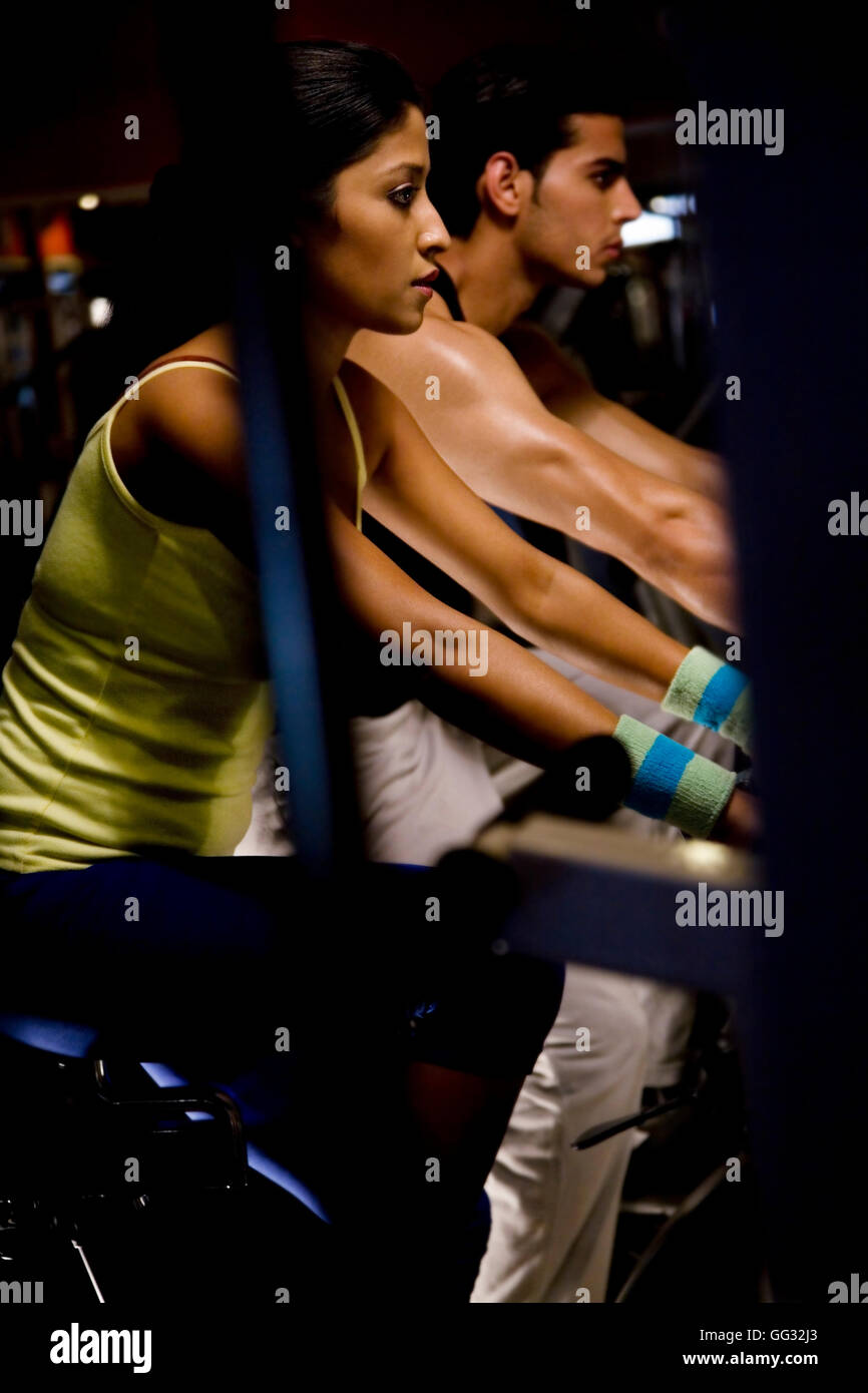 Man and woman at the gym Stock Photo