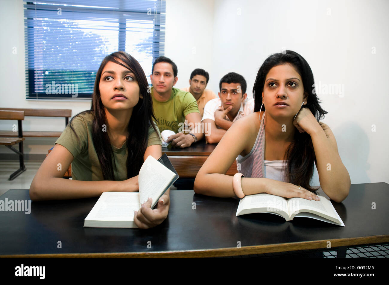 College students attending a class Stock Photo