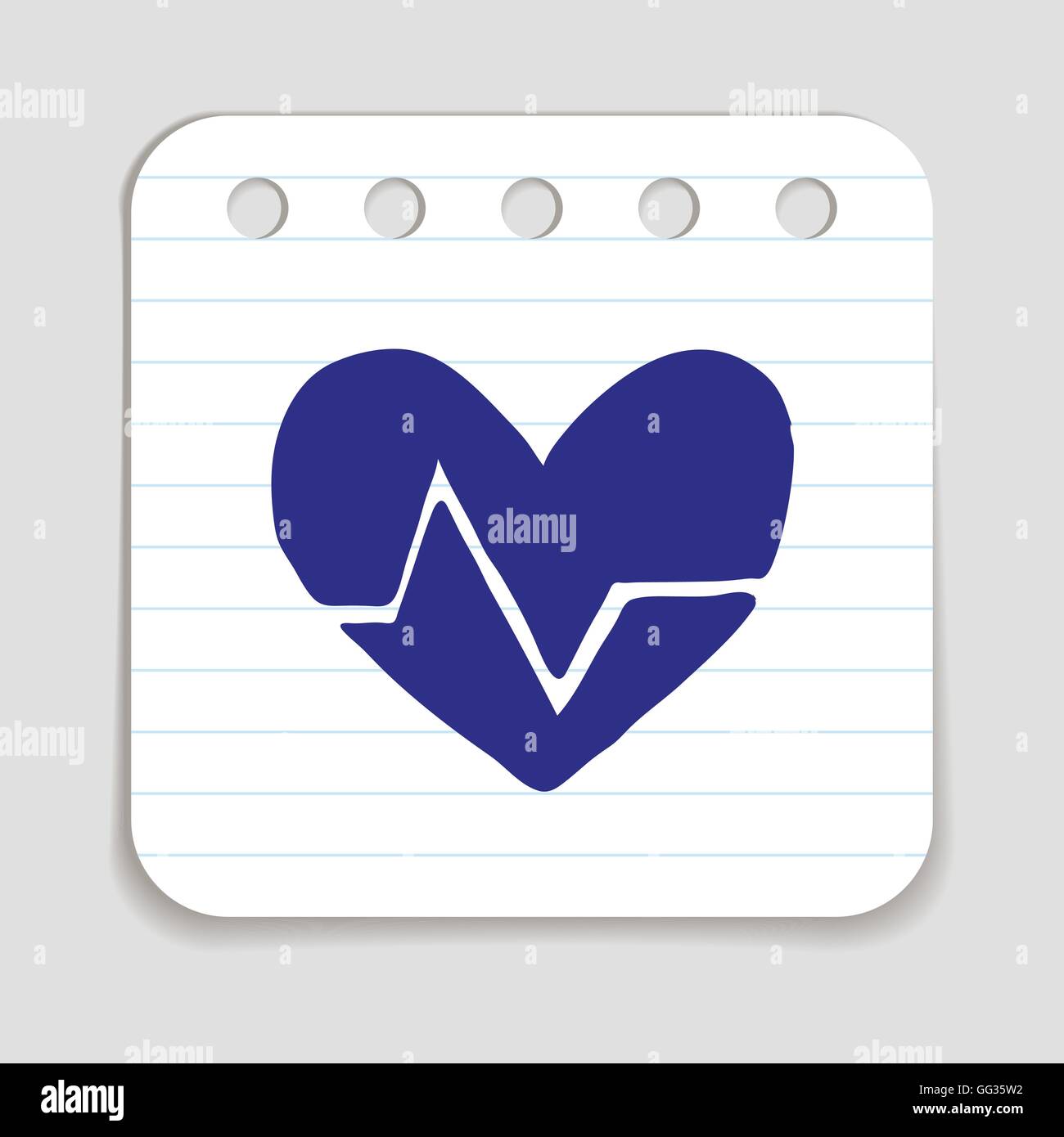 Doodle HEART RATE icon Stock Vector