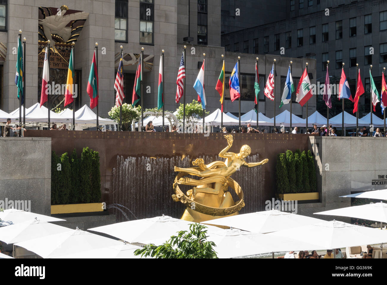 Statue of Prometheus, Rockefeller Center Plaza, NYC Stock Photo Alamy
