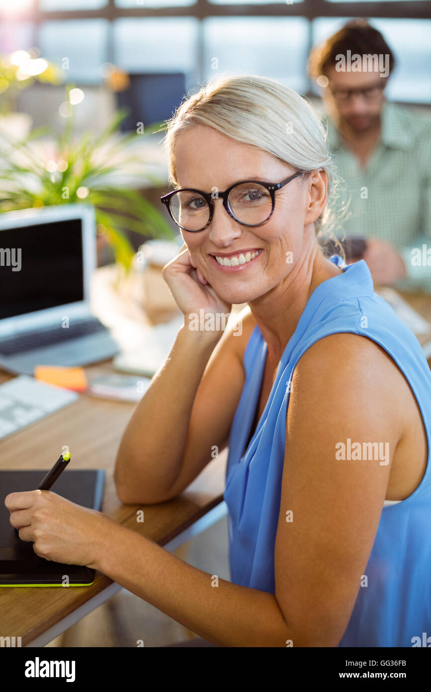 Graphic designer using graphics tablet Stock Photo