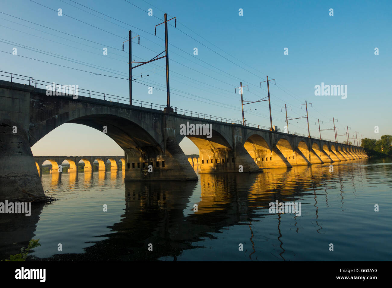 Cumberland valley railroad bridge Harrisburg PA Stock Photo Alamy