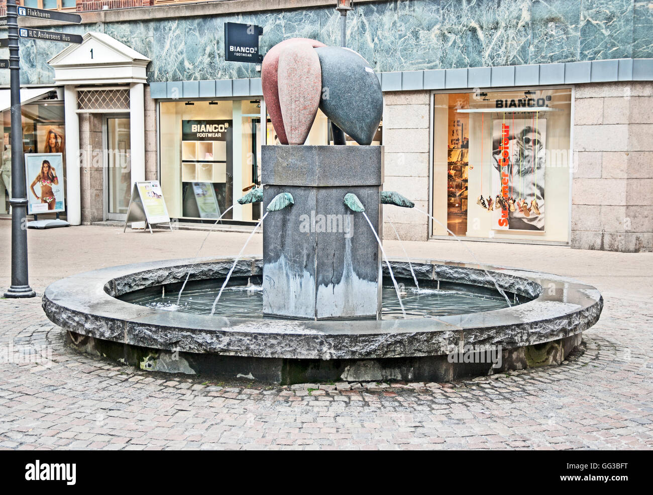 Odense, Funen Fountain, Main Square, Flakhaven, Denmark, Scandinavia,  Europe Stock Photo - Alamy