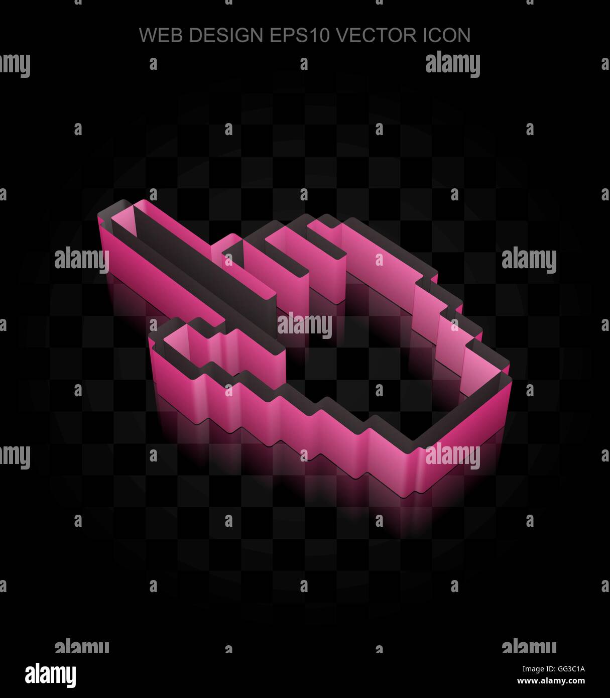Web development icon: Crimson 3d Mouse Cursor made of paper ...