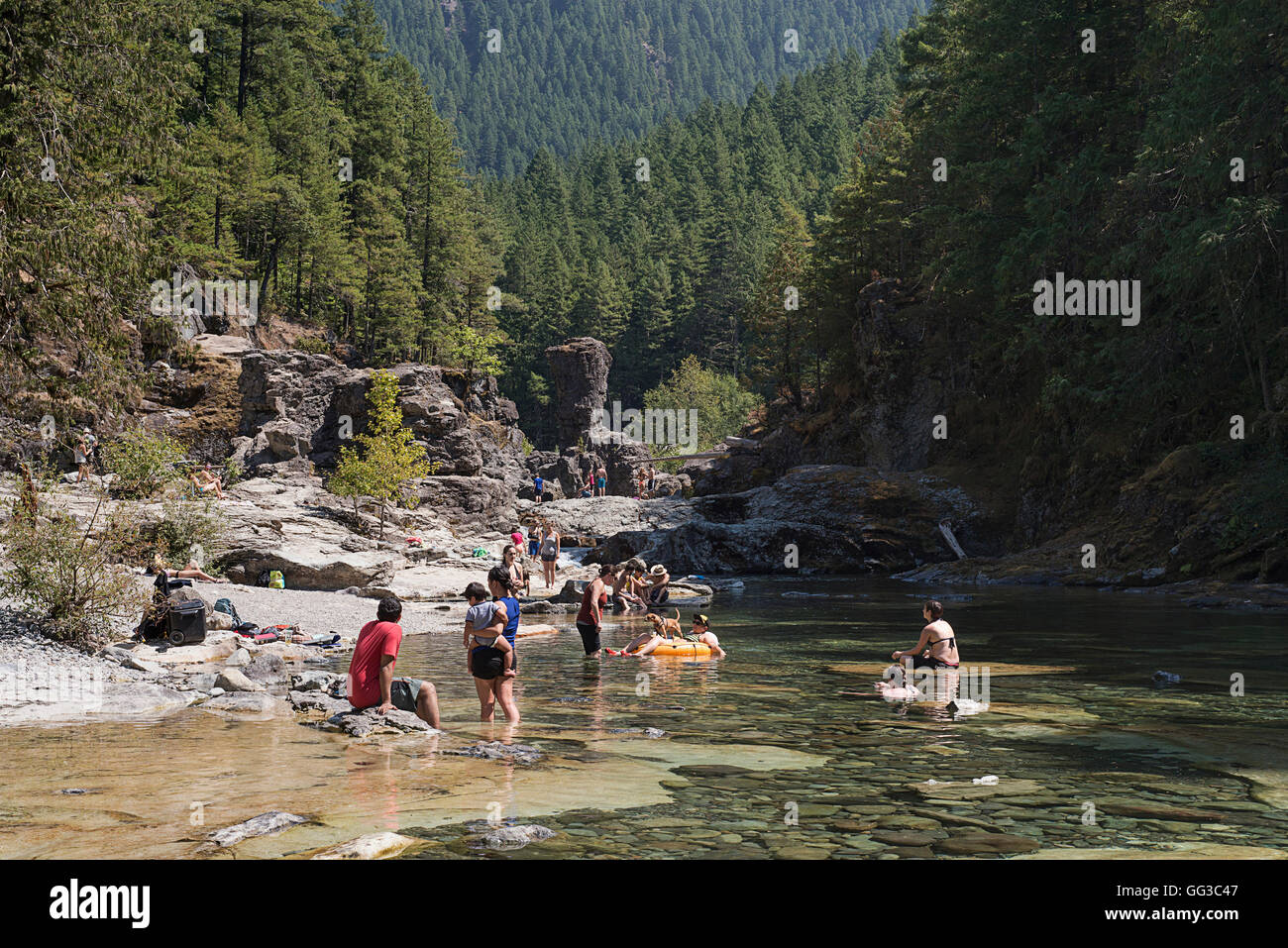 Opal Creek Wilderness area Three Pools Swimming Hole Stock