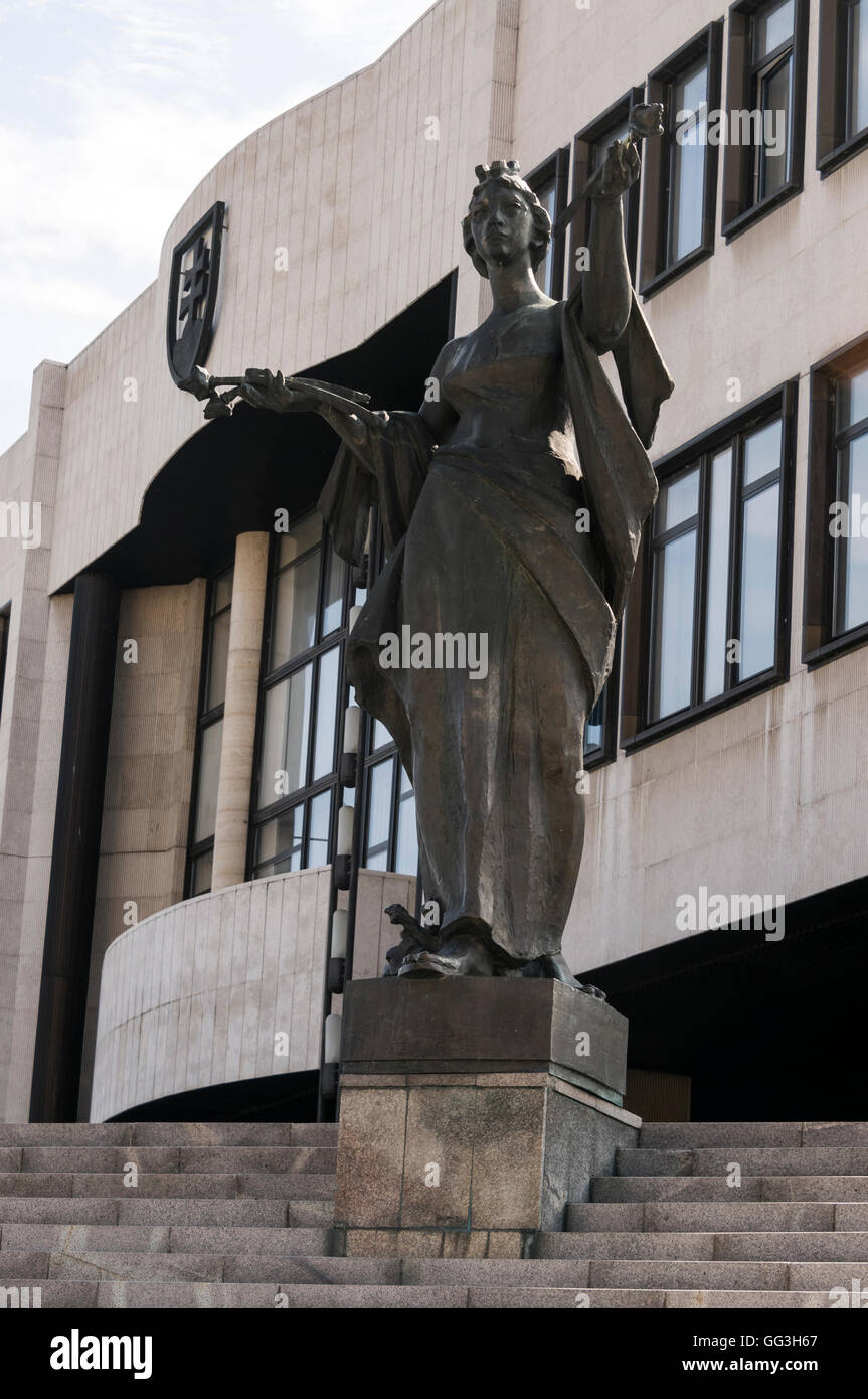 A monument to the Slovak National Uprising outside the National Council of the Slovak Republic in Bratislava, Slovakia Stock Photo