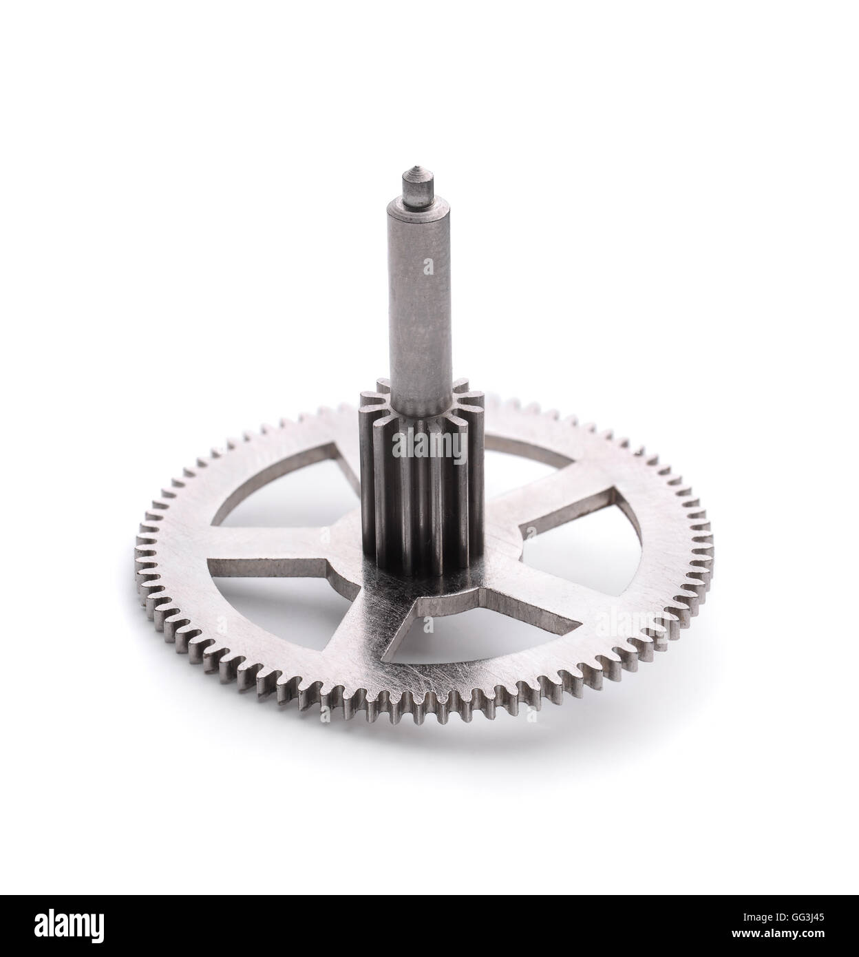 Single cog gear wheel isolated on white Stock Photo