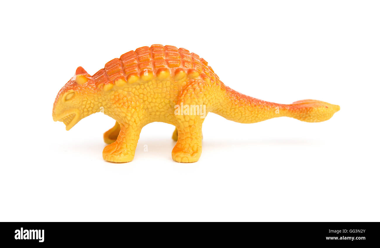 side view orange Pinacosaurus toy on a white background Stock Photo - Alamy
