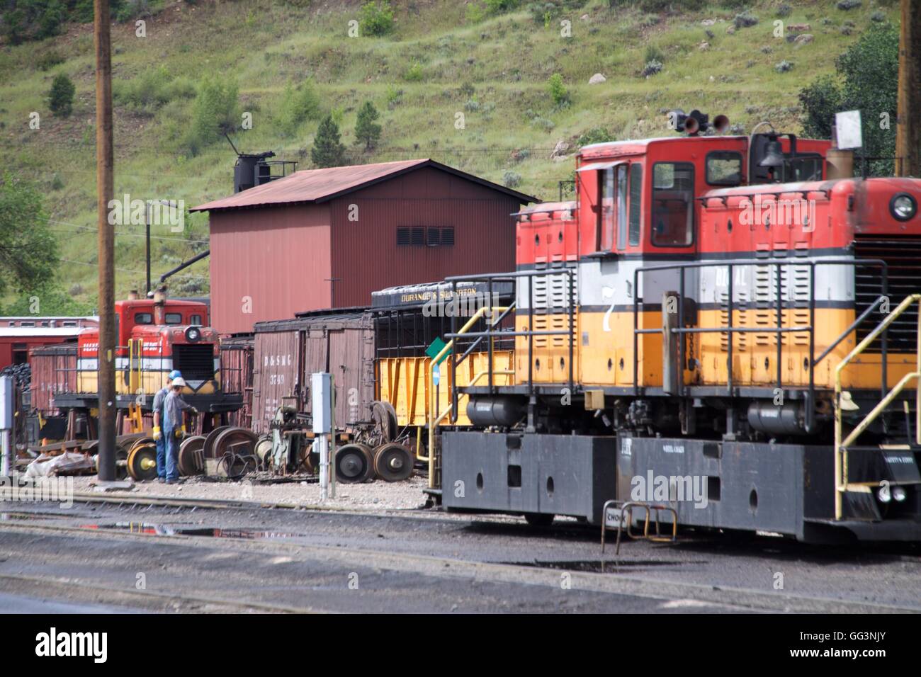 D&SNG RR Train yard Durango, Colorado Stock Photo