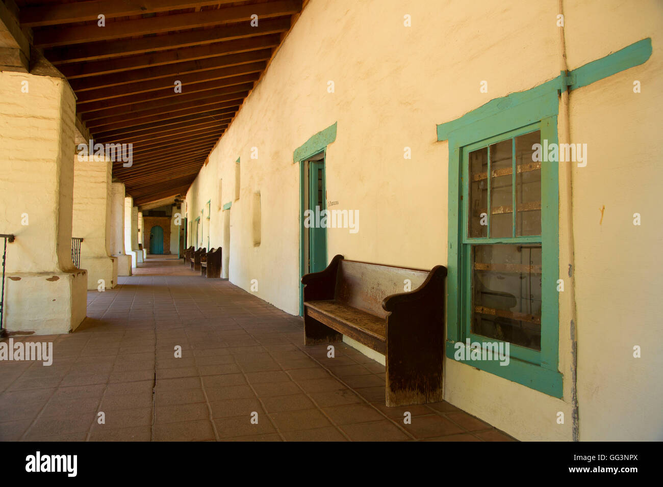 Spanish Mission Bench High Resolution Stock Photography And Images Alamy
