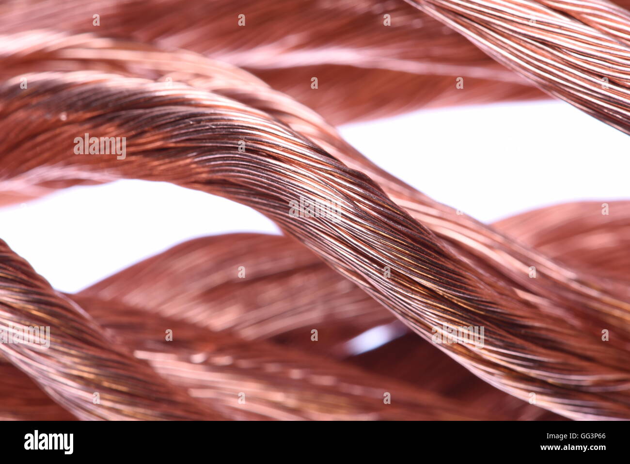 Copper wire, the concept of energy transmission technology Stock Photo