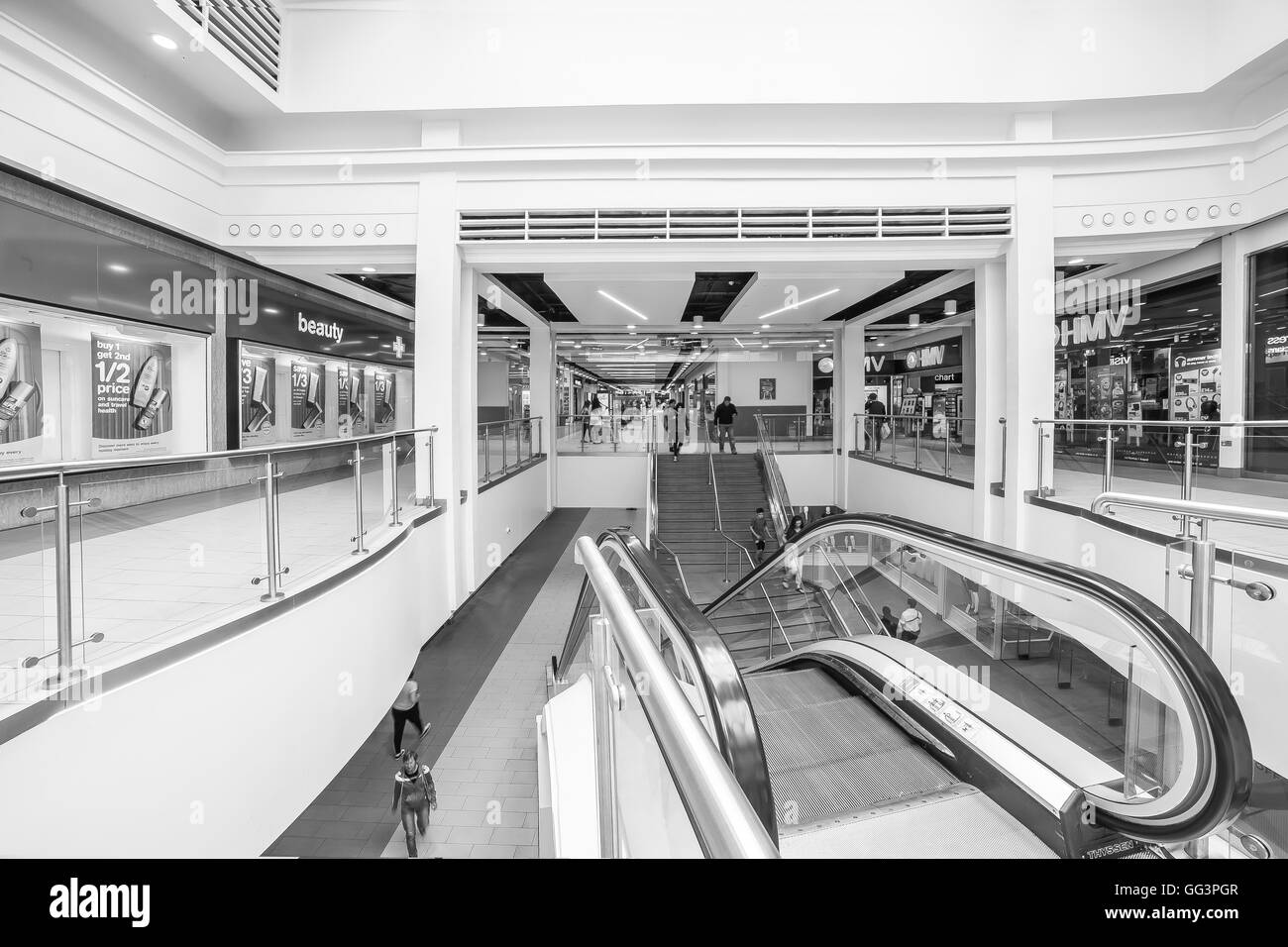 Early morning in the Grosvenor centre Northampton. Stock Photo