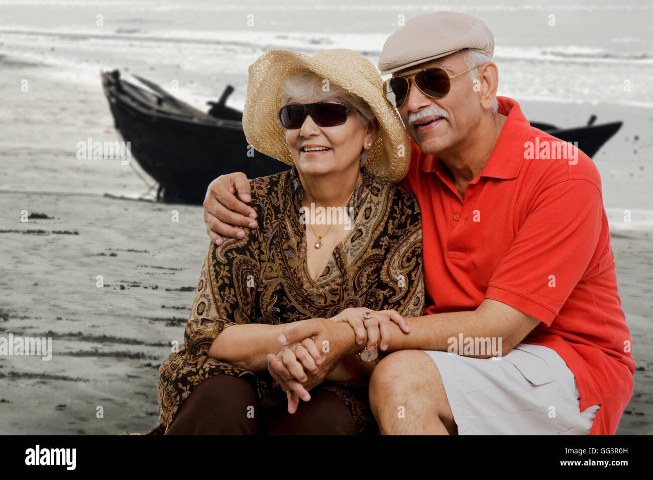 An old couple enjoying Stock Photo