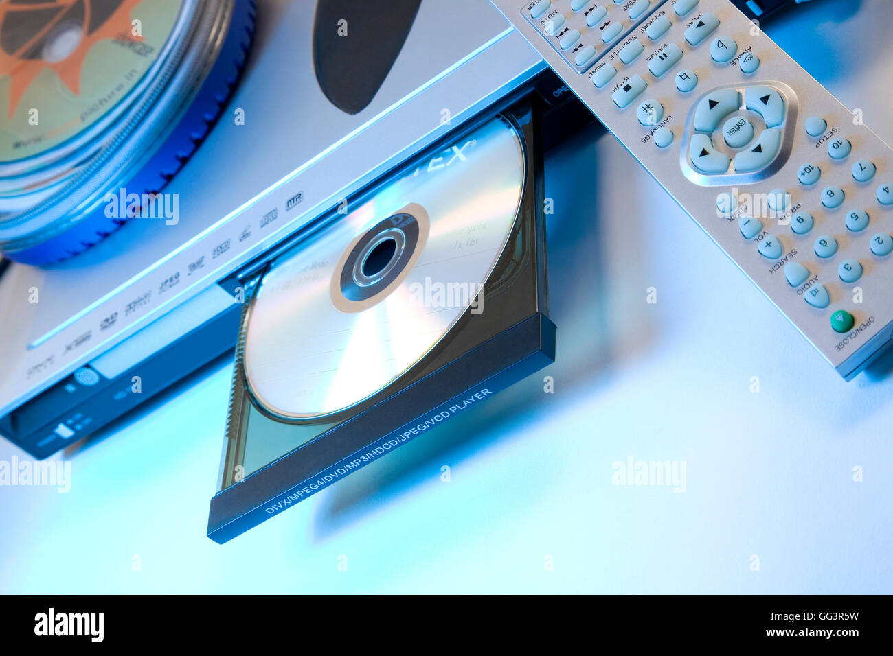 CD in a DVD/CD player Stock Photo Alamy