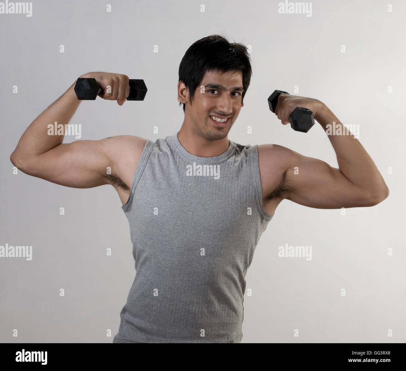 Man doing exercises Stock Photo