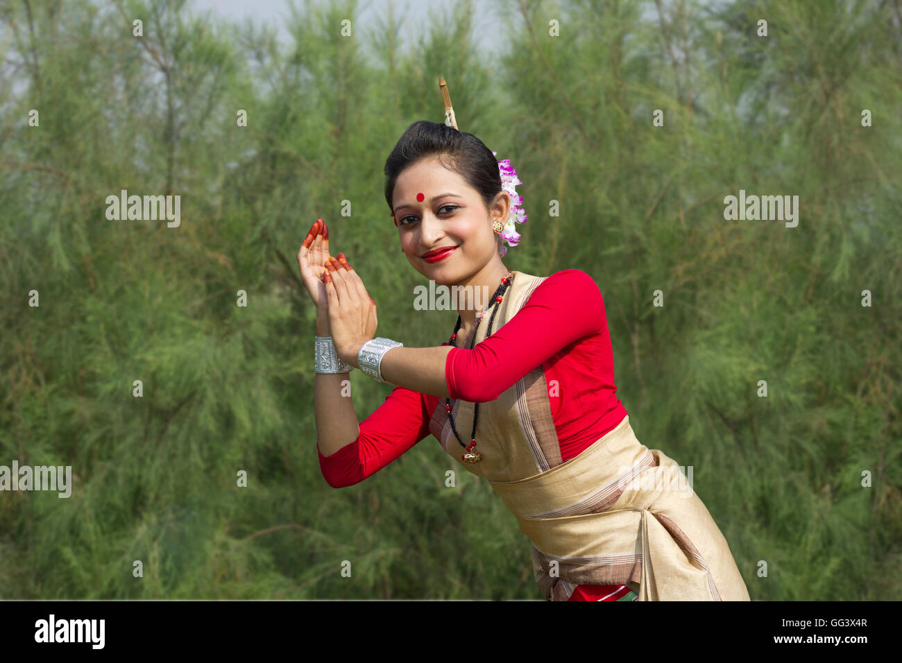 Portrait of a Bihu dancer Stock Photo - Alamy