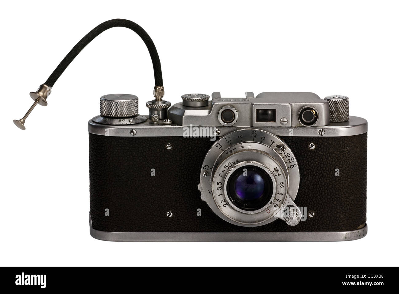 35 mm old retro photographic camera isolated Stock Photo