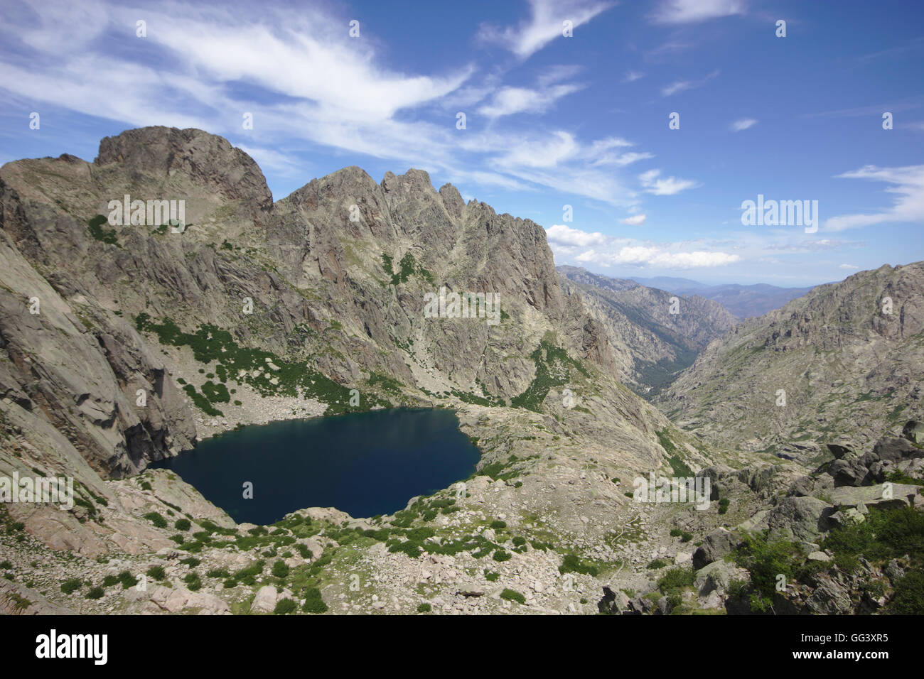 Capitello Lake (Lac de Capitello) and Lambarduccio from GR20 near Punta