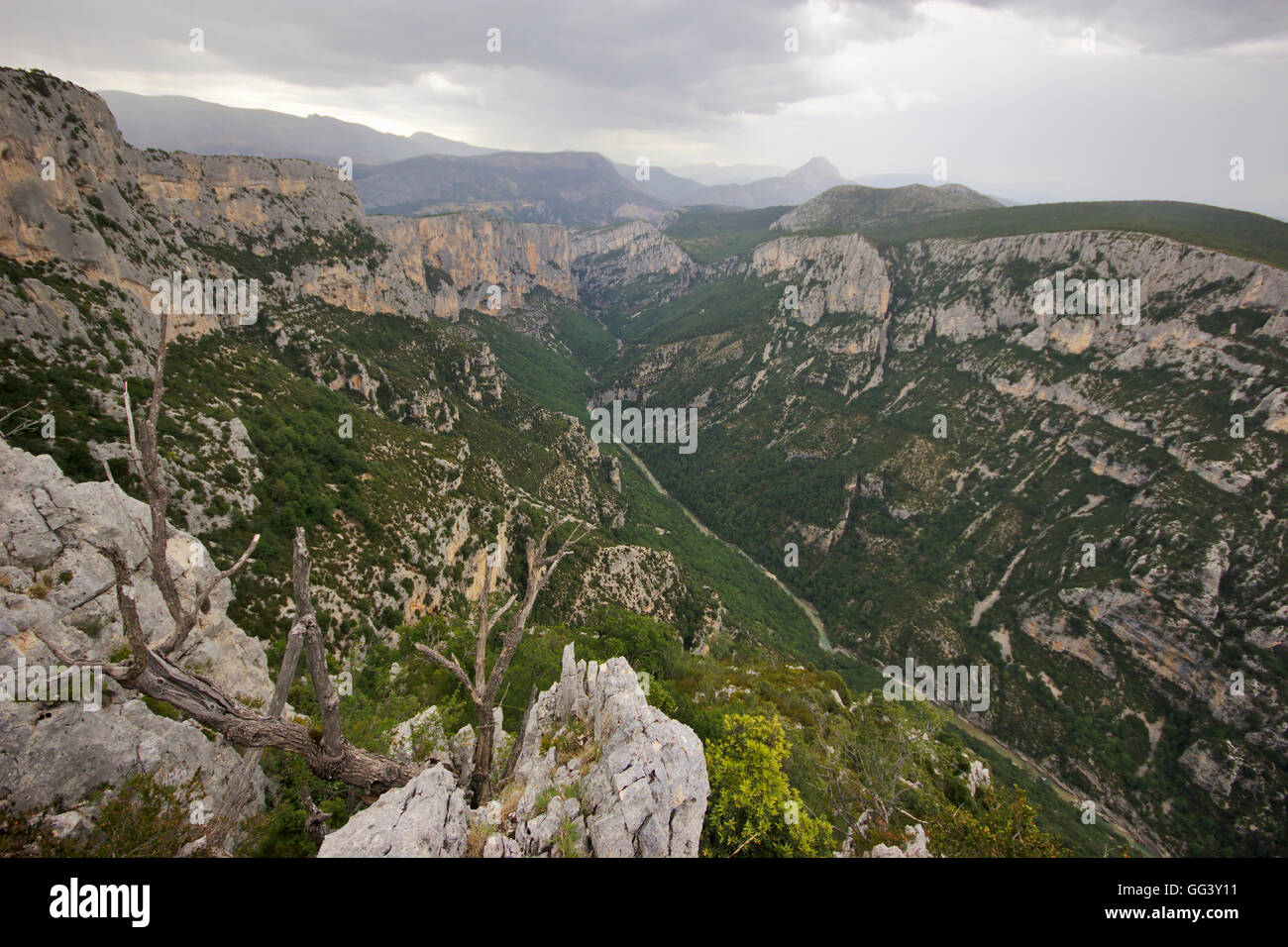 Gorges du Verdon from Belvedere du Tilleul on route des cretes. Provence, France Stock Photo