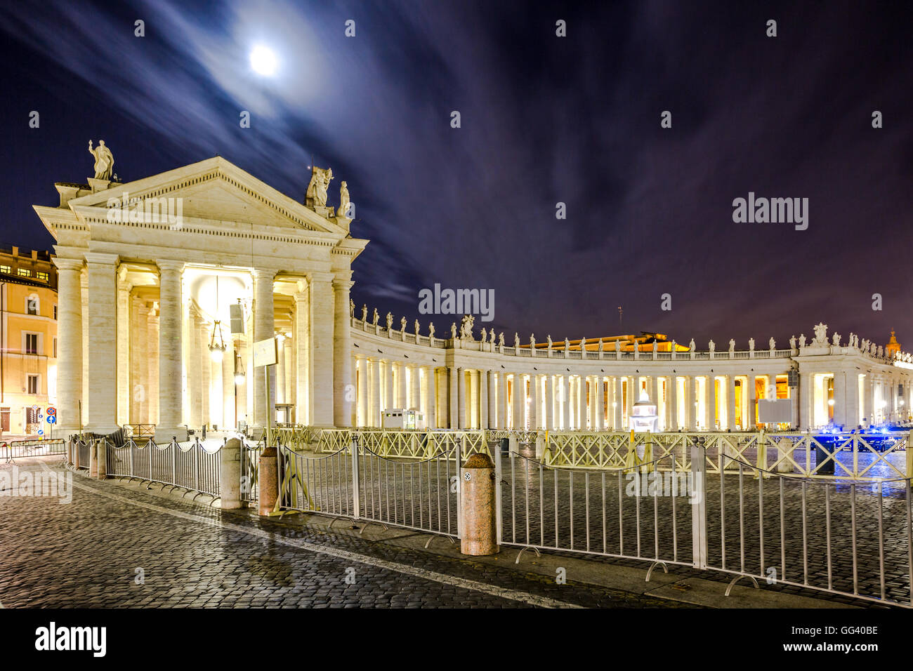 San Pietro square at night Stock Photo