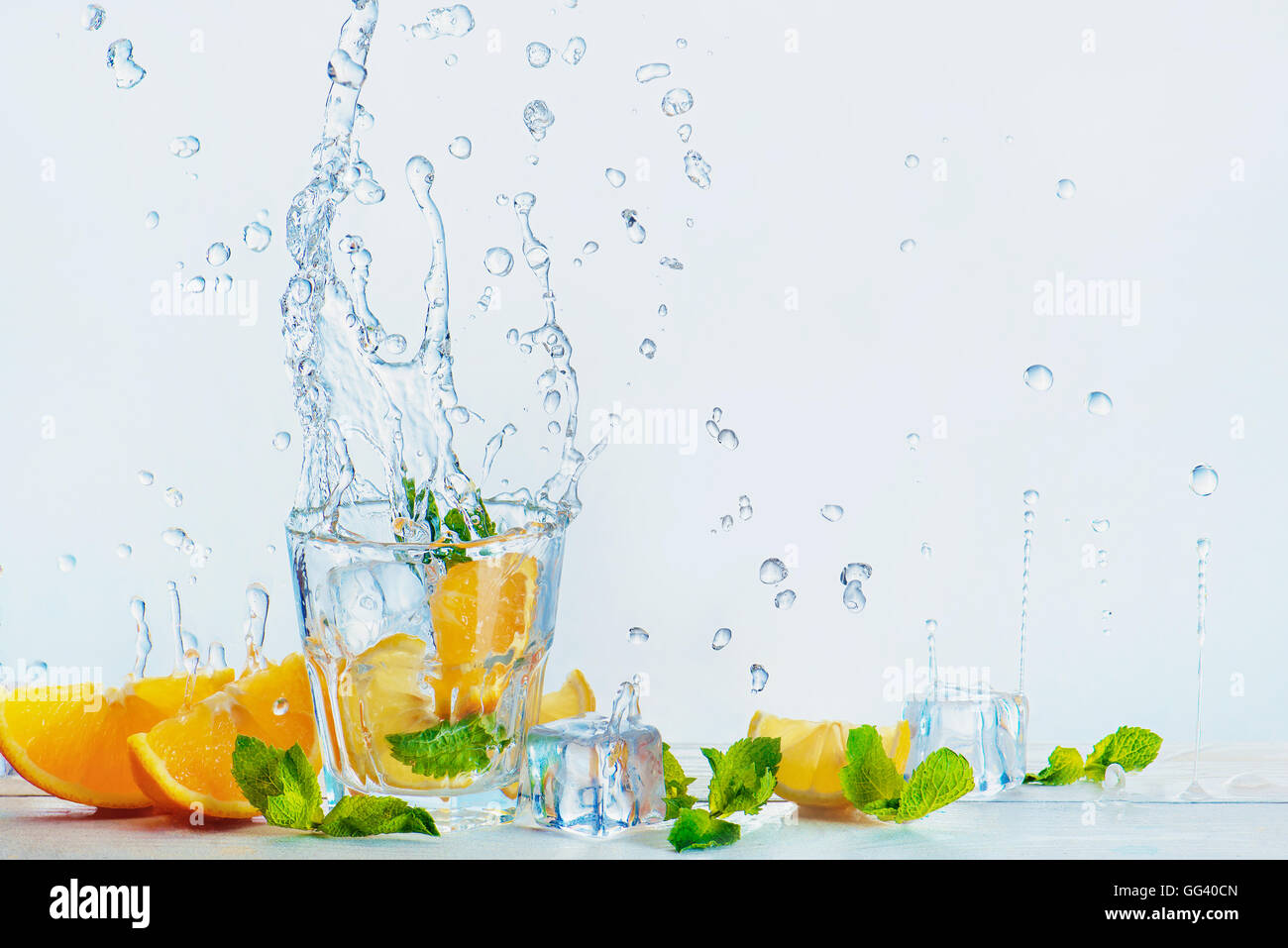 Zero gravity lemonade Stock Photo