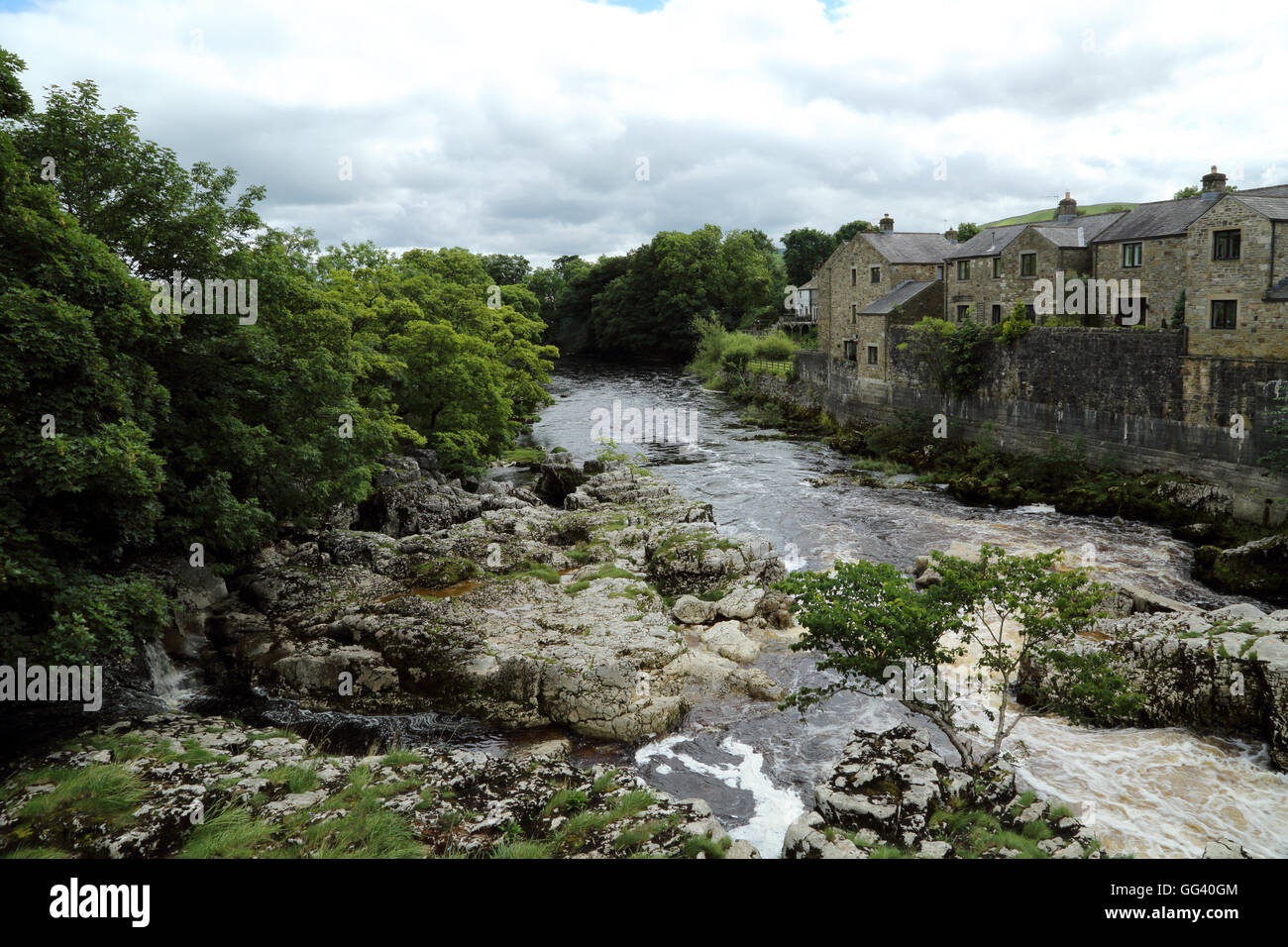 River Wharfe and Linton Falls in Wharfedale in the Yorkshire Dales