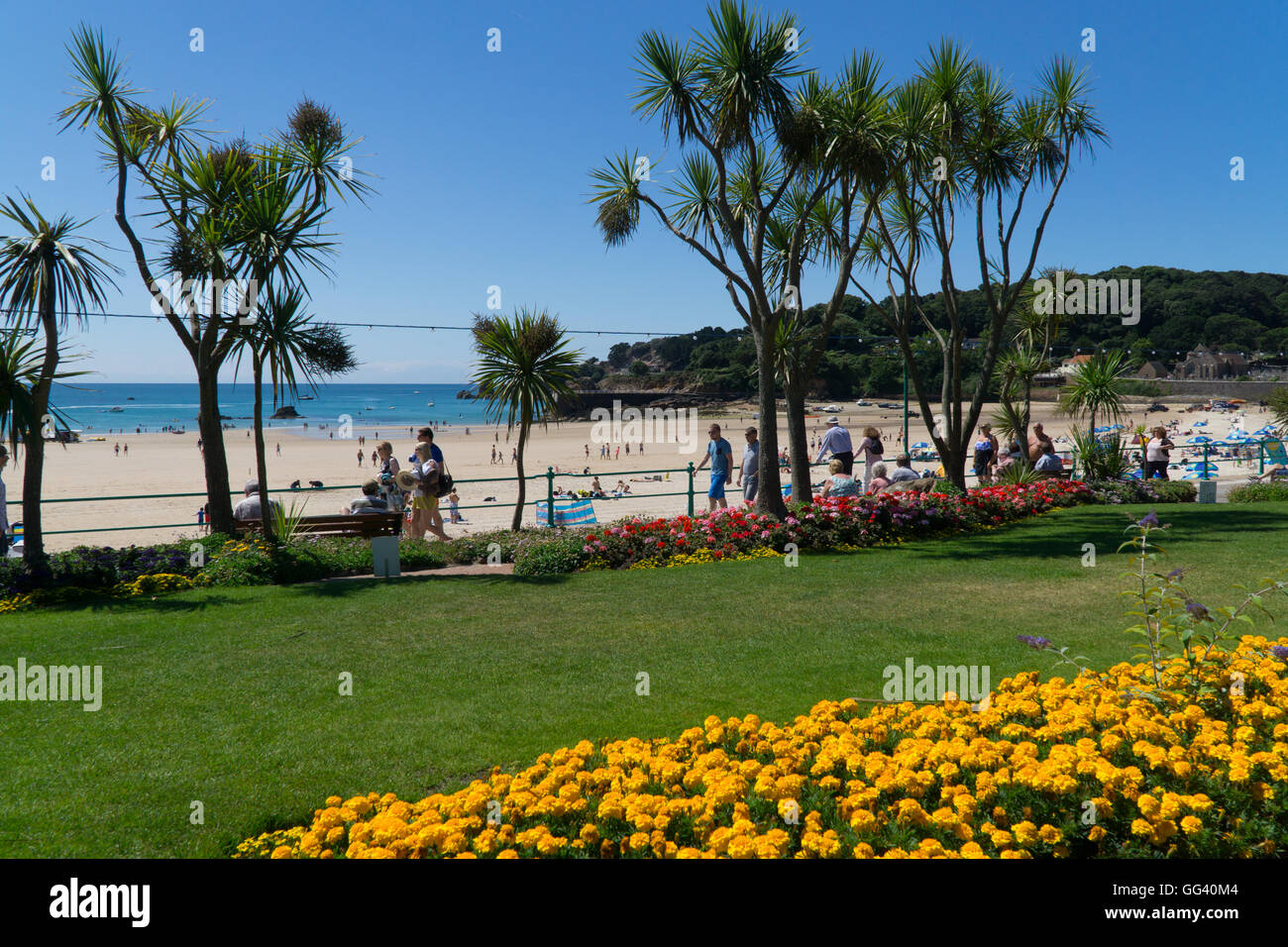 Scenic view of St.Brelades Bay,Jersey,Channel Islands Stock Photo