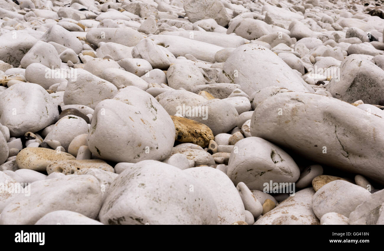 White stones on beach Stock Photo