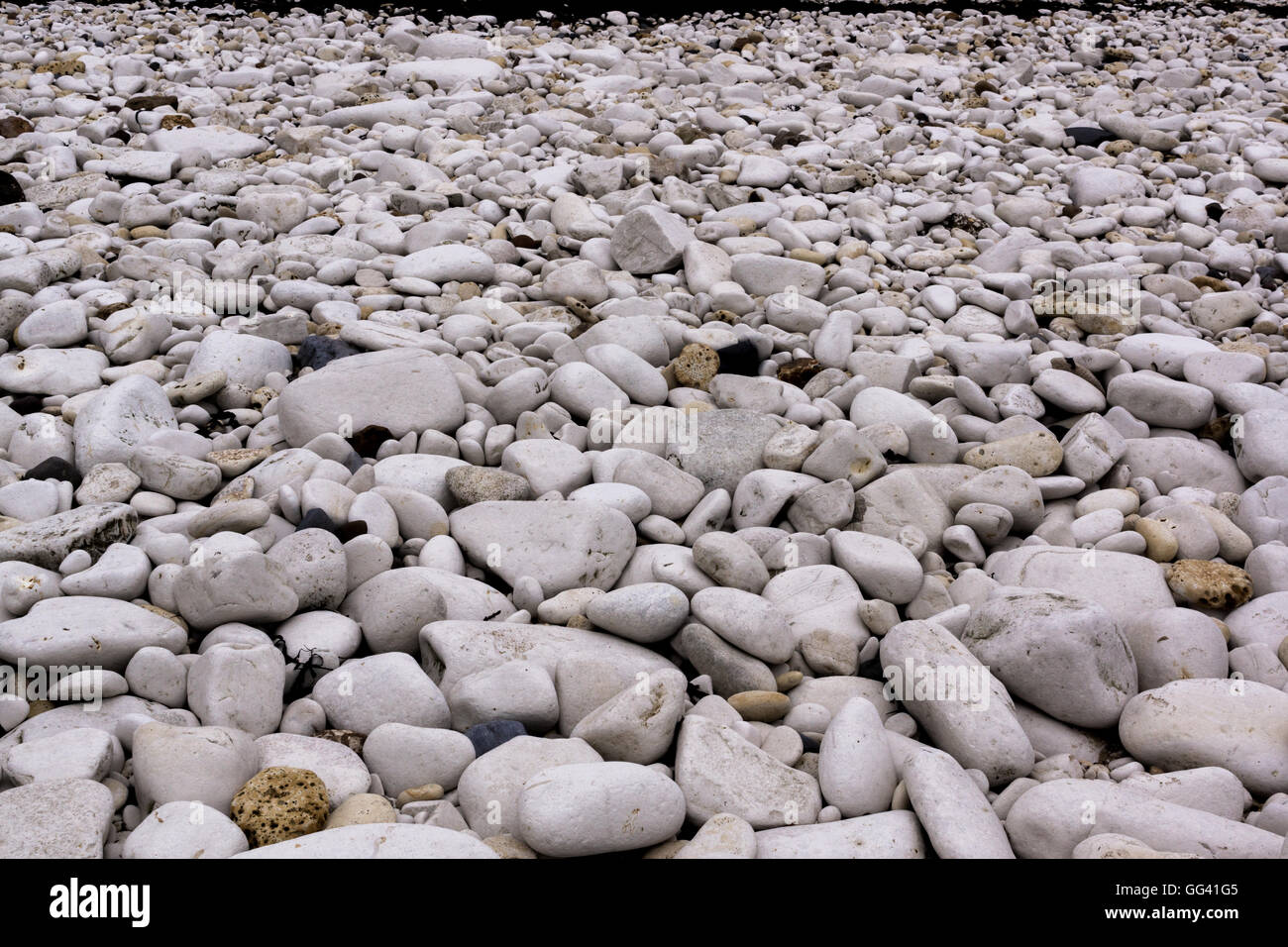 White stones on beach Stock Photo