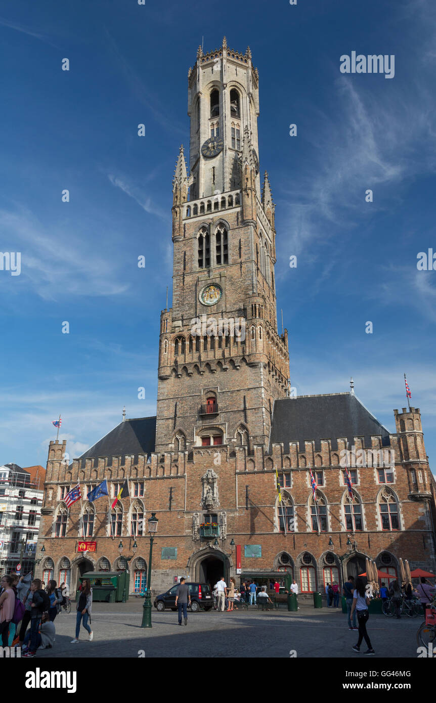 The belfry of Bruges (Belfort van Brugge) is a medieval bell tower in the  historical centre of Bruges Stock Photo - Alamy