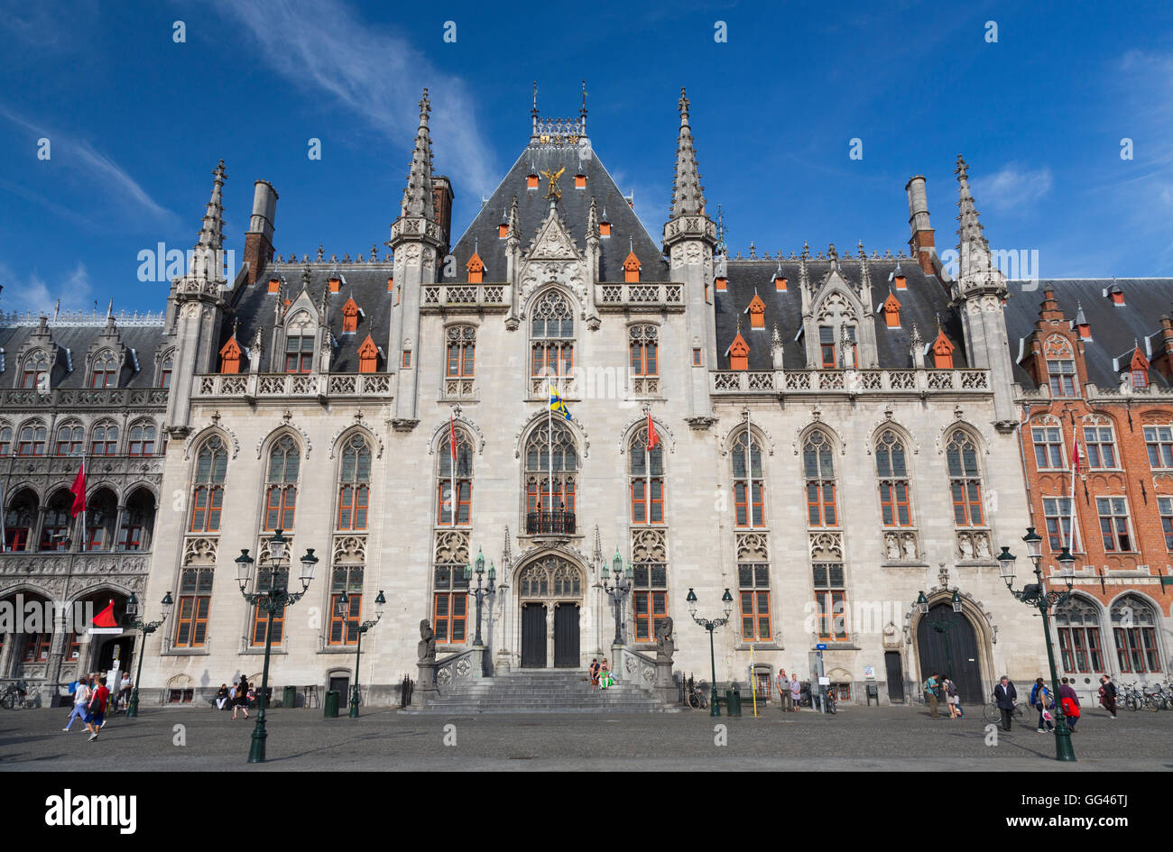 The Provinciaal Hof (Provincial Palace) Markt, Bruges. Stock Photo