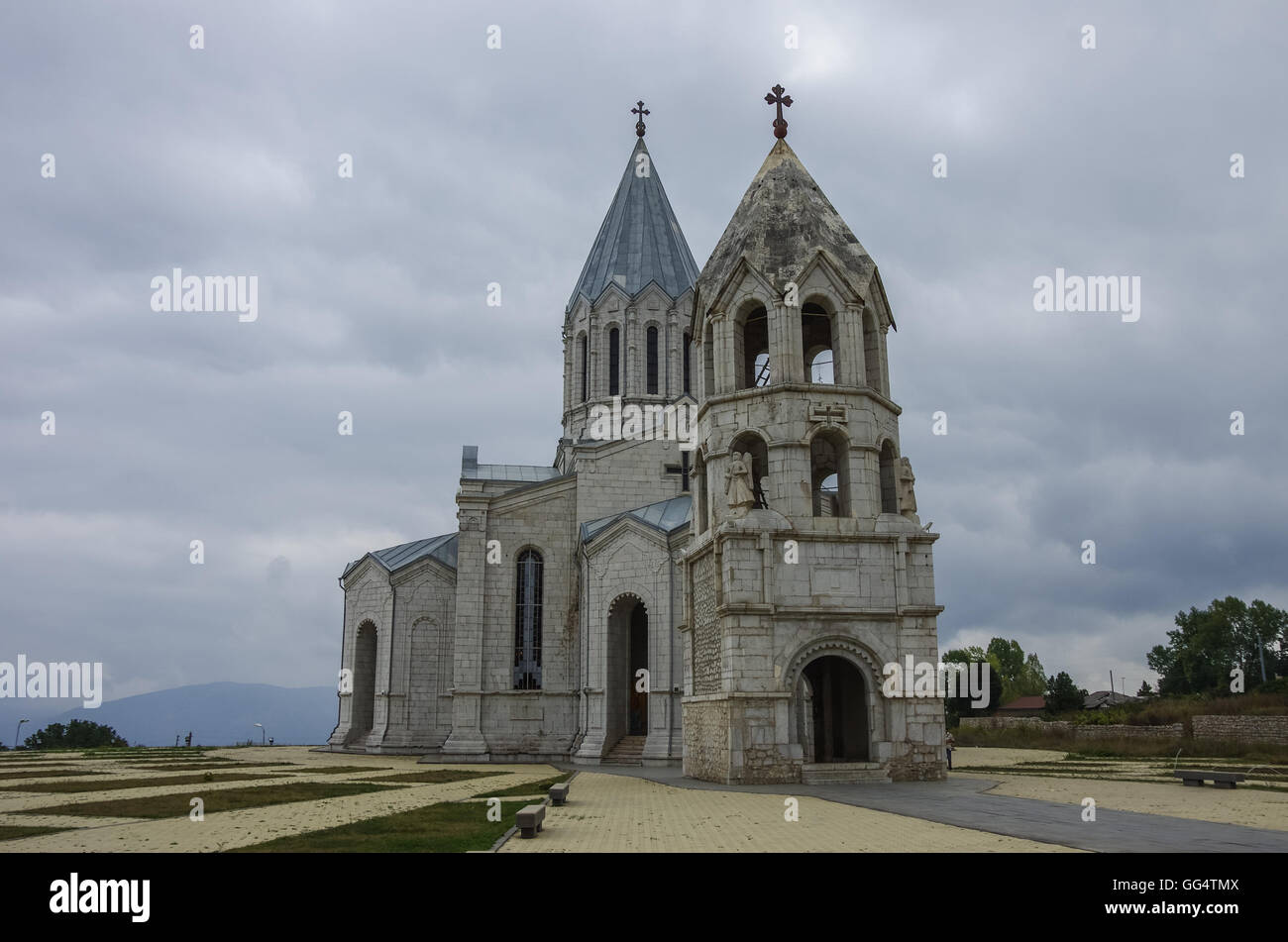 Cathedral of Christ the Holy Savior, Shushi, Nagorno-Karabakh republic Stock Photo