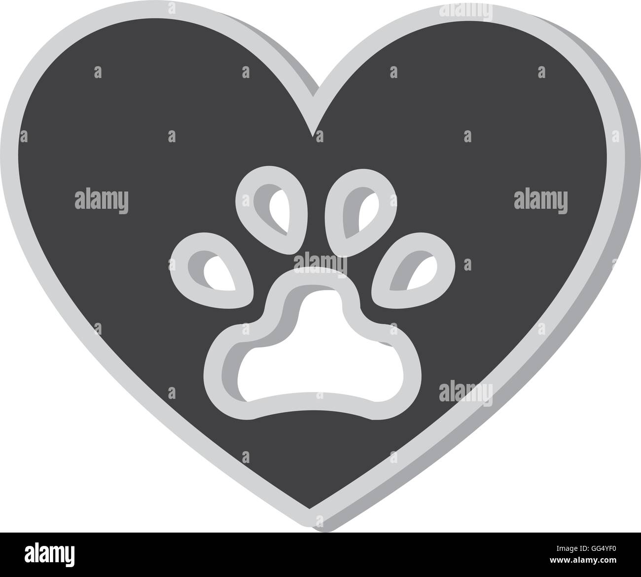 dog footprint isolated icon Stock Vector