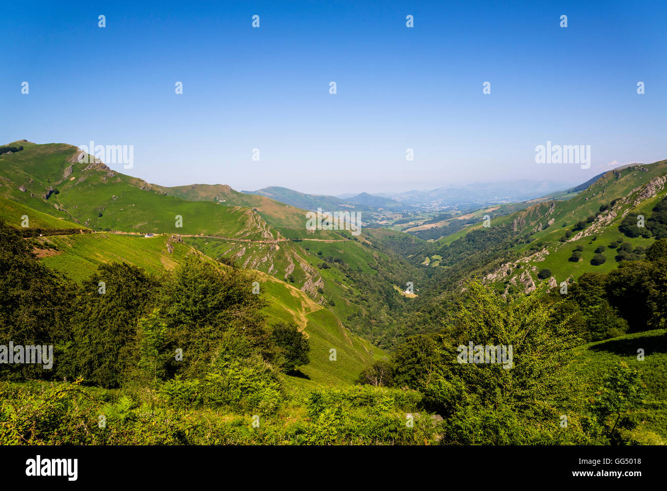 Garazi Baigorri valley, Inter-communality on the border between Basque Country in Spain and France Stock Photo