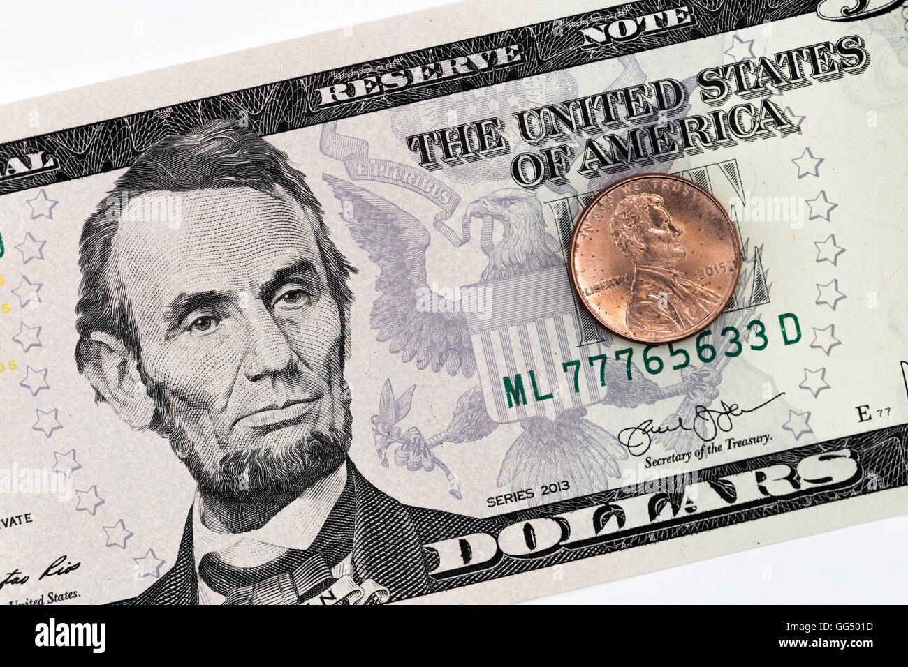 Money Currency Abraham Lincoln Finance Dollars Hi Res Stock Photography