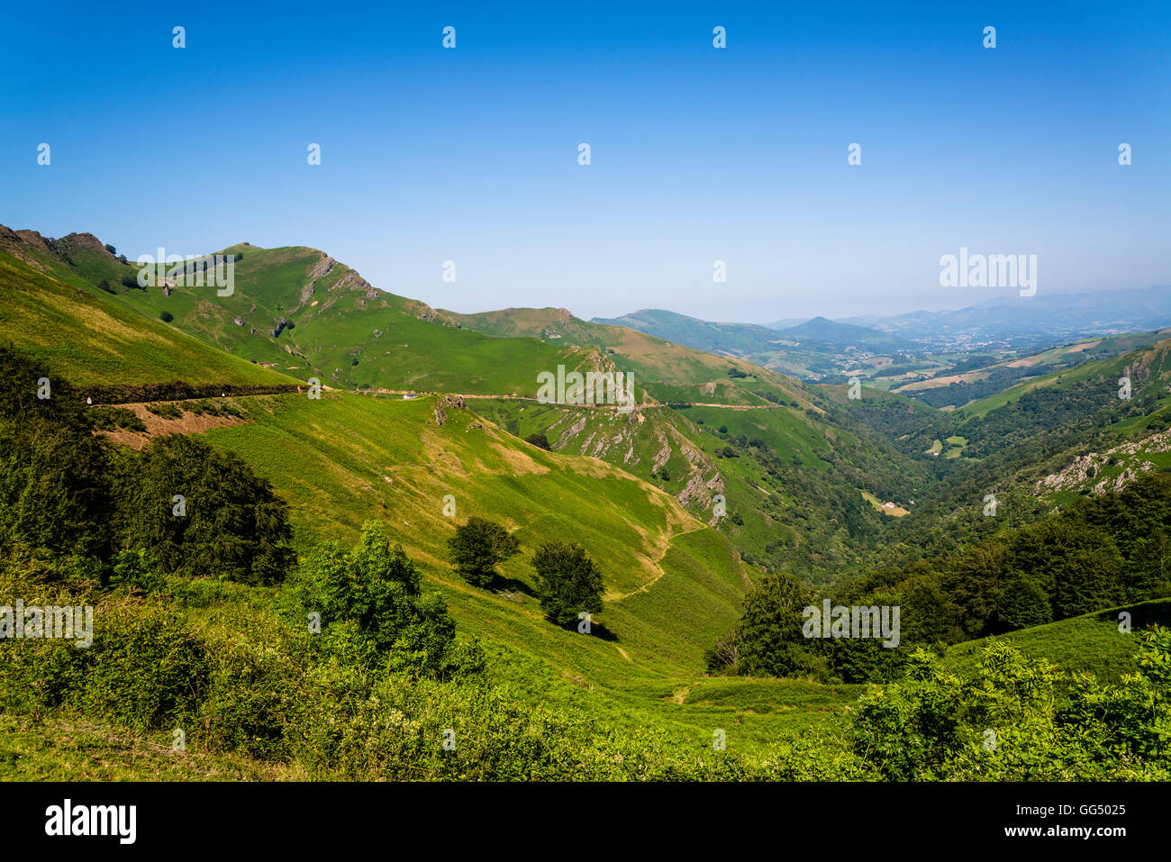 Garazi Baigorri valley, Inter-communality on the border between Basque Country in Spain and France Stock Photo